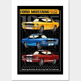 Retro V8 Shelby Car Posters and Art